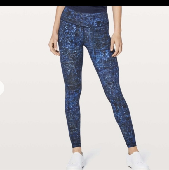 LULULEMON Wunder Under Hi-Rise Tight 28" Blue - Picture 1 of 9